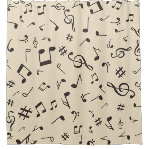 Muziekpatroon Douchegordijn