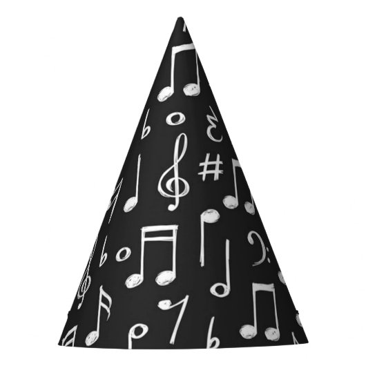 Muziekpatroon Feesthoedjes (Voorkant)