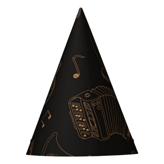 Muziekpatroon Feesthoedjes (Voorkant)