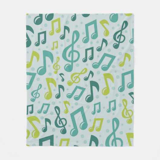 Muziekpatroon Fleece Deken (Voorkant)