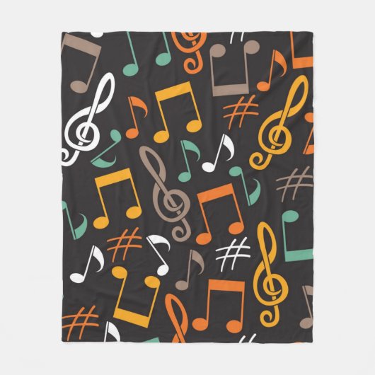 Muziekpatroon Fleece Deken (Voorkant)