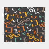 Muziekpatroon Fleece Deken (Voorkant (Horizontaal))