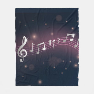 Muziekpatroon Fleece Deken