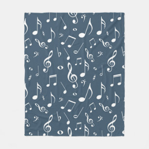 Muziekpatroon Fleece Deken