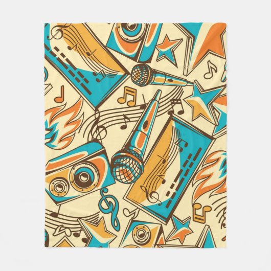 Muziekpatroon Fleece Deken (Voorkant)
