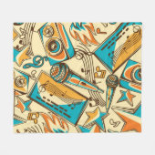 Muziekpatroon Fleece Deken (Voorkant (Horizontaal))