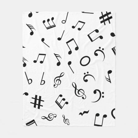 Muziekpatroon Fleece Deken (Voorkant)