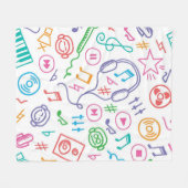 Muziekpatroon Fleece Deken (Voorkant (Horizontaal))