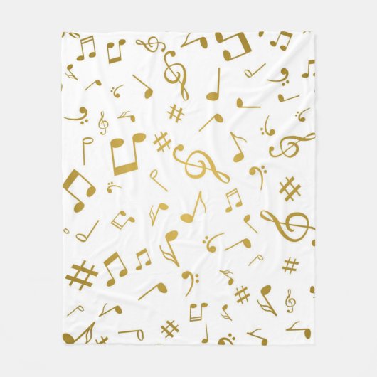 Muziekpatroon Fleece Deken (Voorkant)