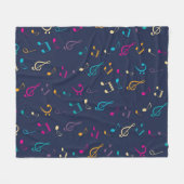 Muziekpatroon Fleece Deken (Voorkant (Horizontaal))