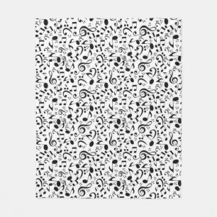 Muziekpatroon Fleece Deken