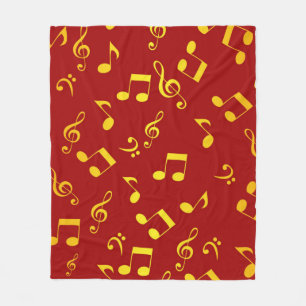 Muziekpatroon Fleece Deken