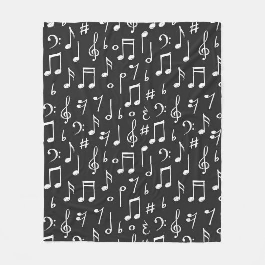 Muziekpatroon Fleece Deken (Voorkant)