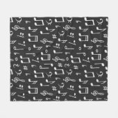 Muziekpatroon Fleece Deken (Voorkant (Horizontaal))