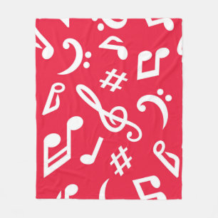Muziekpatroon Fleece Deken