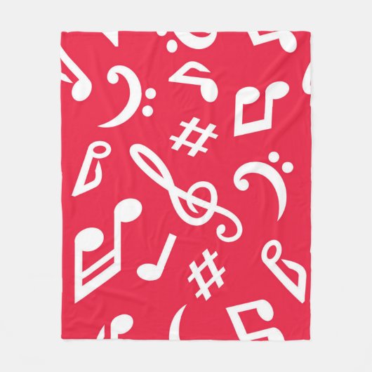 Muziekpatroon Fleece Deken (Voorkant)