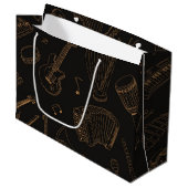 Muziekpatroon Groot Cadeauzakje (Voorkant Gekanteld)