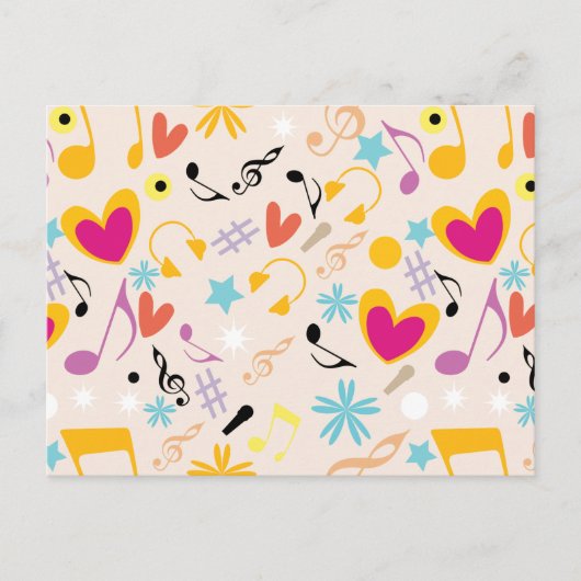 Muziekpatroon in het Abstract Briefkaart (Voorkant)