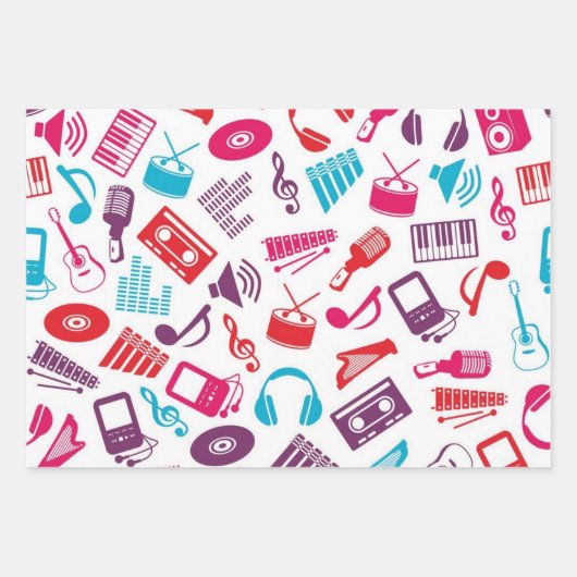 Muziekpatroon Inpakpapier Vel (Voorkant)