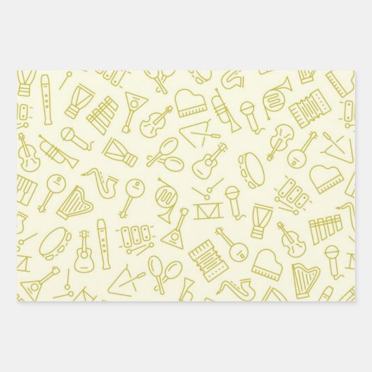 Muziekpatroon Inpakpapier Vel (Voorkant)