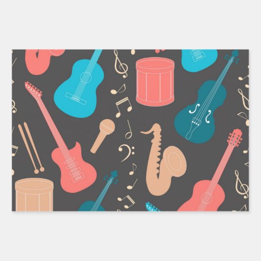 Muziekpatroon Inpakpapier Vel (Voorkant)