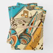 Muziekpatroon Inpakpapier Vel (In situ)