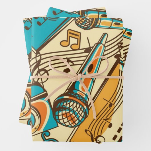 Muziekpatroon Inpakpapier Vel (In situ)