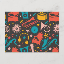 Muziekpatroon - Instrumenten Briefkaart