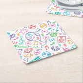 Muziekpatroon Kartonnen Onderzetters (Schuin)