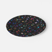 Muziekpatroon - Kleur in zwart Papieren Bordje (Gekanteld)