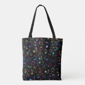 Muziekpatroon - Kleur in zwart Tote Bag (Achterkant)