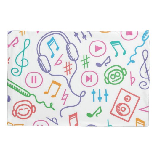 Muziekpatroon Kussensloop (Achterkant)