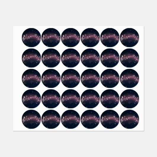Muziekpatroon Labels (Vel)