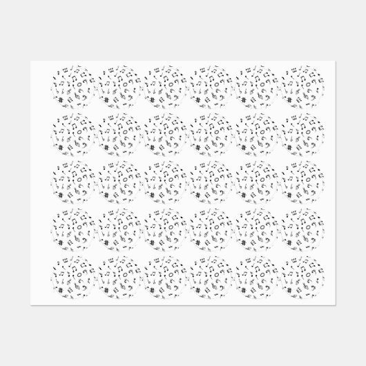Muziekpatroon Labels (Vel)