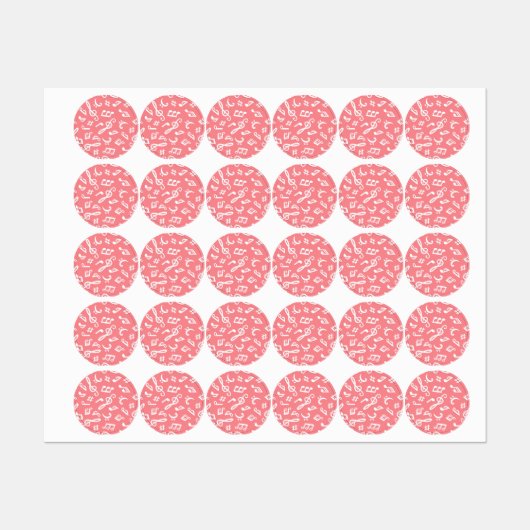 Muziekpatroon Labels (Vel)