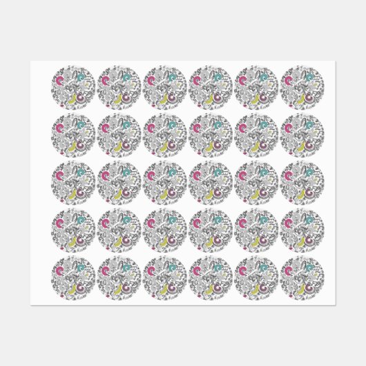 Muziekpatroon Labels (Vel)