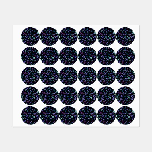 Muziekpatroon Labels (Vel)