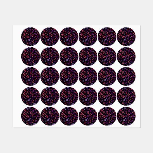 Muziekpatroon Labels (Vel)