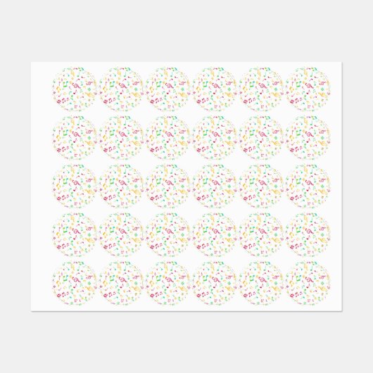Muziekpatroon Labels (Vel)