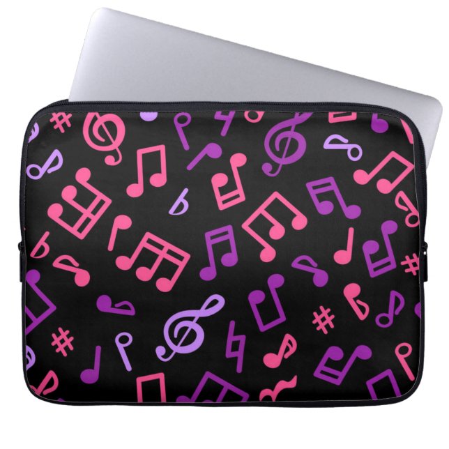 Muziekpatroon Laptop Sleeve (Voorkant)