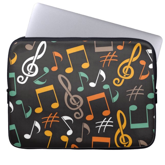 Muziekpatroon Laptop Sleeve (Voorkant)