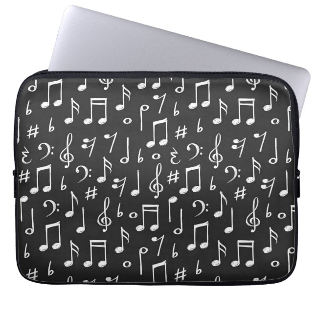 Muziekpatroon Laptop Sleeve (Voorkant)