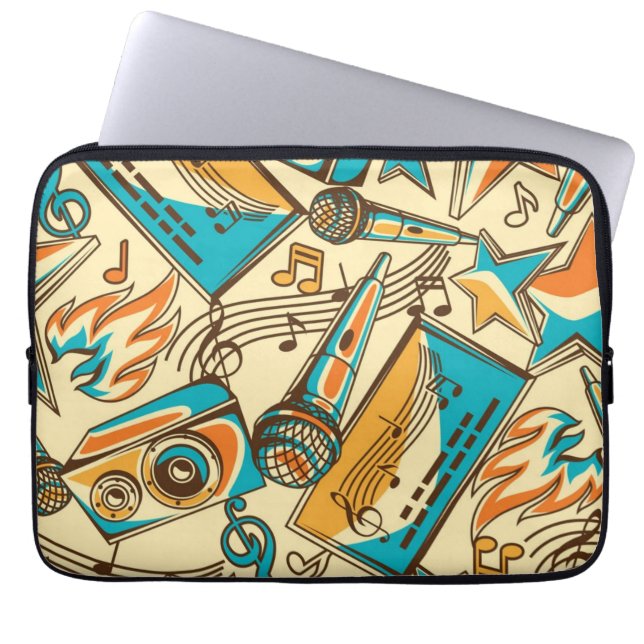 Muziekpatroon Laptop Sleeve (Voorkant)