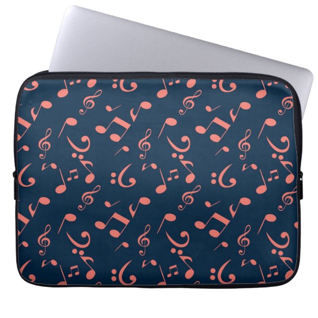 Muziekpatroon Laptop Sleeve (Voorkant)