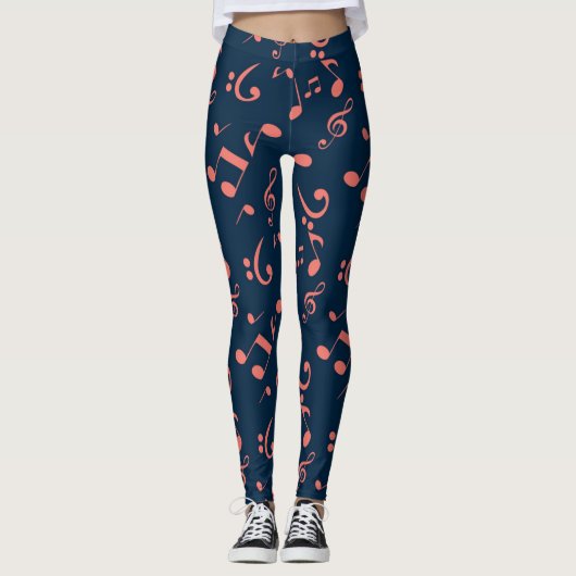 Muziekpatroon Leggings (Voorkant)