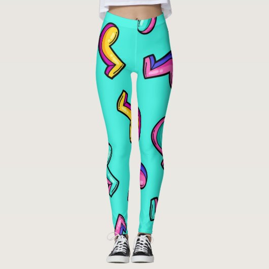Muziekpatroon Leggings (Voorkant)