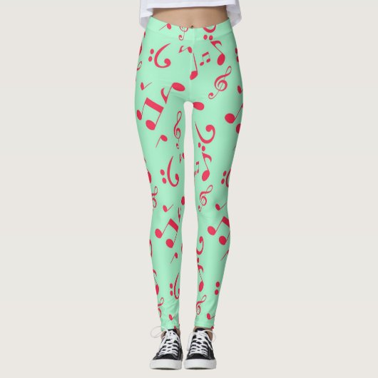 Muziekpatroon Leggings (Voorkant)
