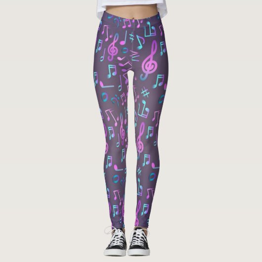 Muziekpatroon Leggings (Voorkant)