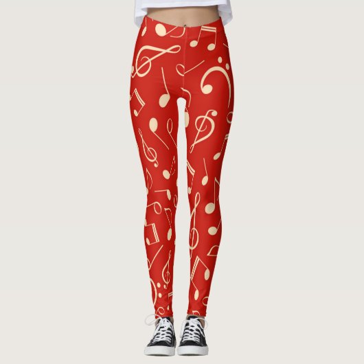 Muziekpatroon Leggings (Voorkant)