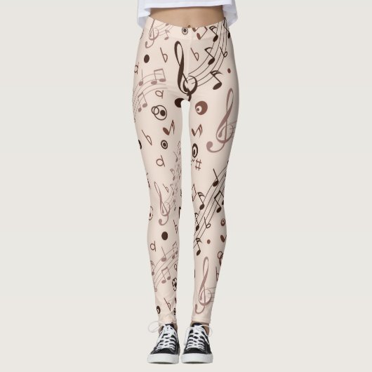 Muziekpatroon Leggings (Voorkant)